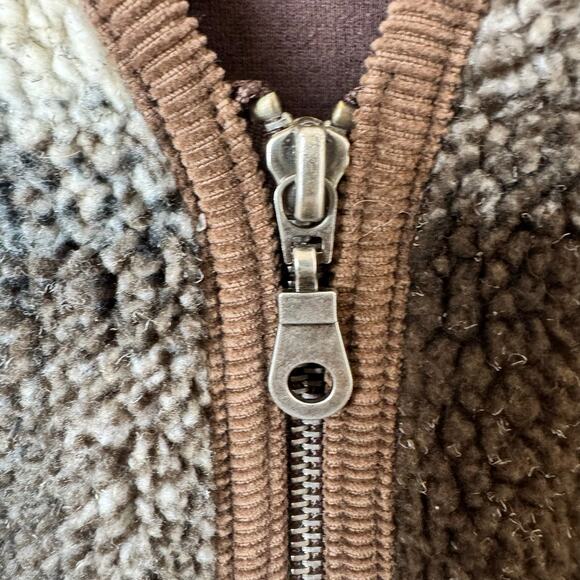 Chaus Vest Plaid Sherpa Equestrian Academia XL Brown Corduroy Preppy Cottage Vtg - Picture 5 of 12